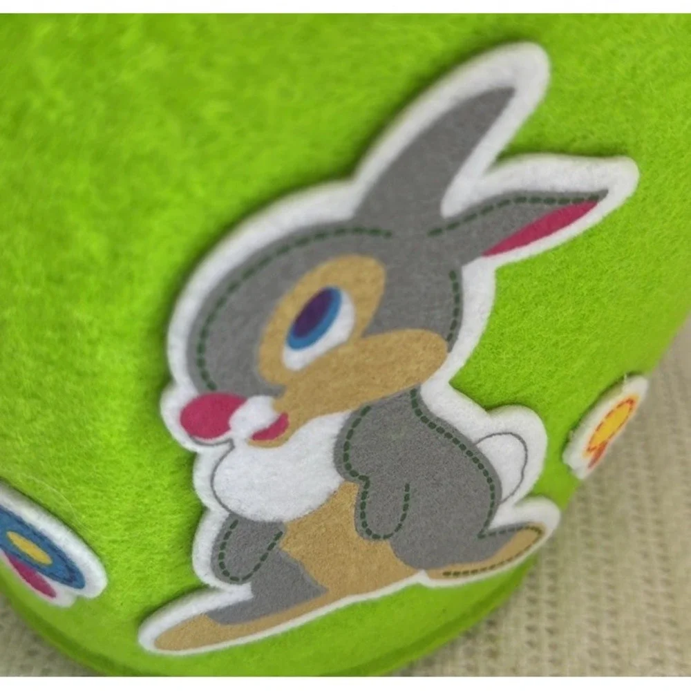 Disney Store Thumper Felt Easter Basket Green Blue Handle Bambi Bunny Tote NWT